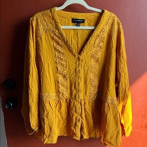 Lane Bryant Mustard Yellow Blouse